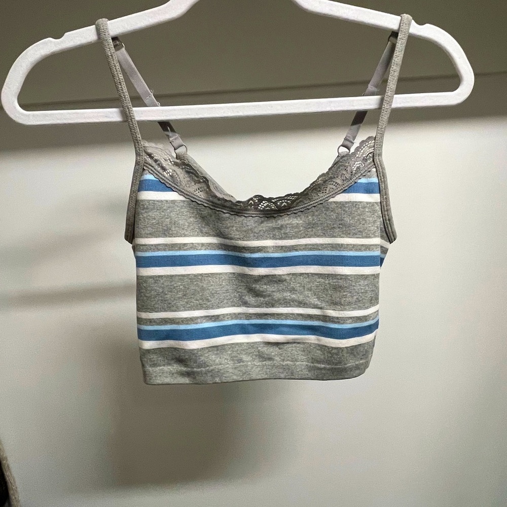 Aerie Cropped Striped Tank Size Small